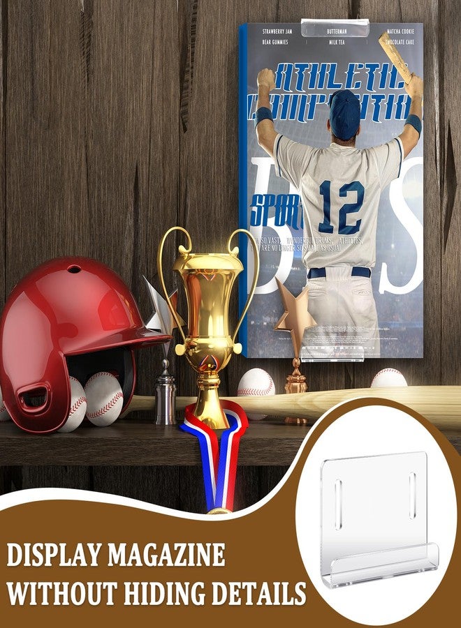 RattanView 12 Pcs Acrylic Magazine Comic Book Wall Display 3.15''x 2.36'' Clear Wall Mount Magazine Holder Floating Shelves Hanging Record Bookshelf Album Brochure Storage Picture Rack for Home Office Decor - Image 5